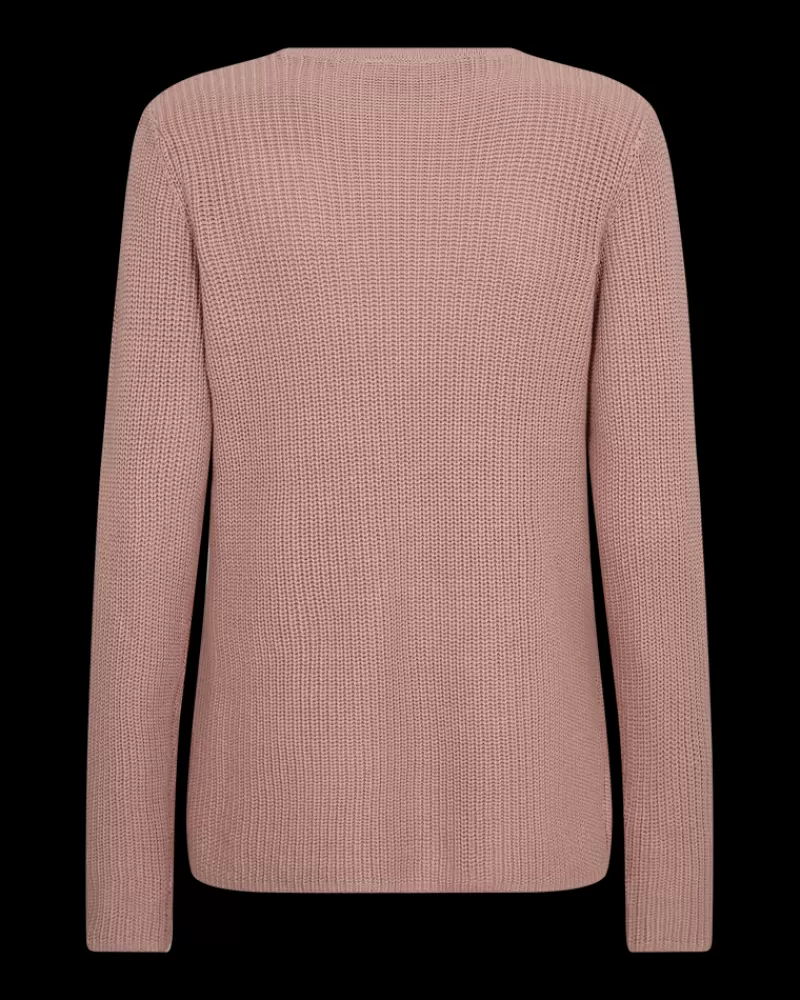 FREEQUENT Strik & Pullovers<FQELLIS - PULLOVER MED V-UDSKÆRING - ROSA