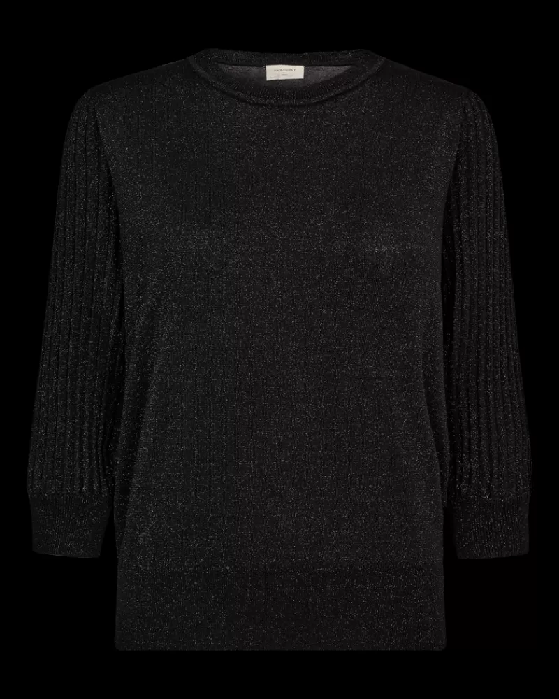 FREEQUENT Strik & Pullovers<FQGLITTA - PULLOVER - SORT