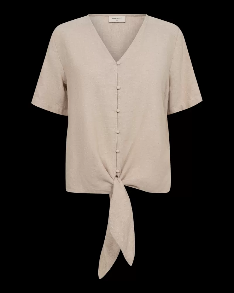 FREEQUENT Bluser<FQLAVA - BLUSE I HØRBLANDING - BEIGE