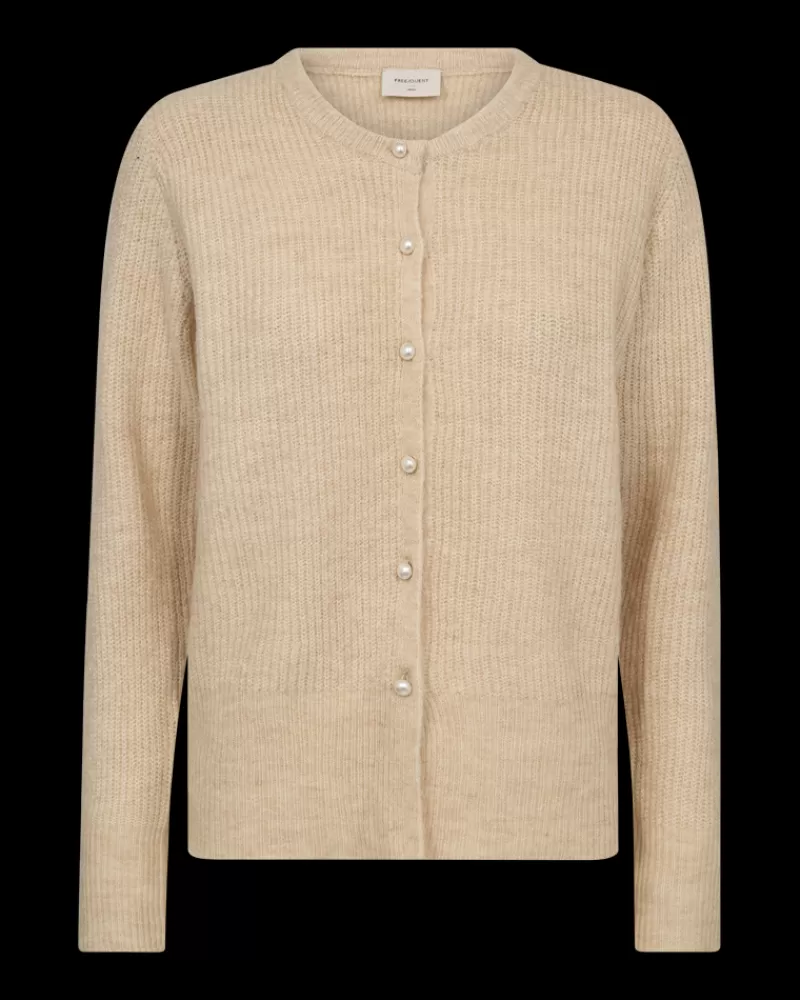 FREEQUENT Strik & Pullovers<FQPEARL - CARDIGAN - BEIGE