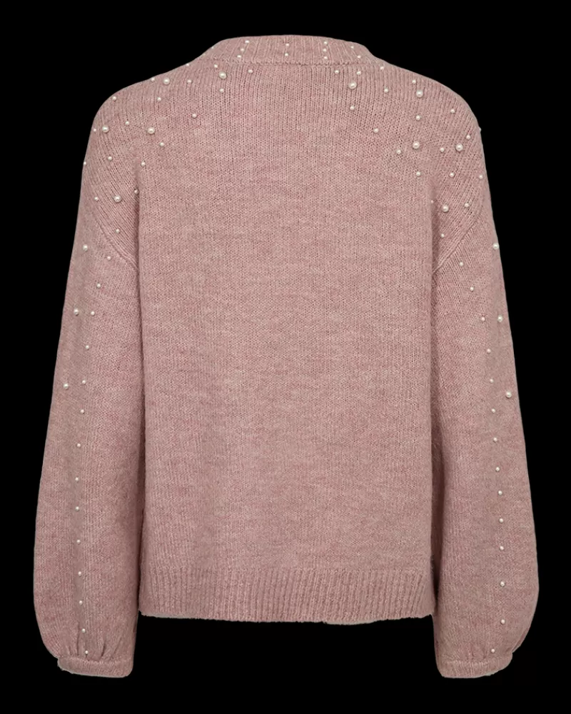 FREEQUENT Strik & Pullovers<FQPEARL - PULLOVER MED PERLER - ROSA