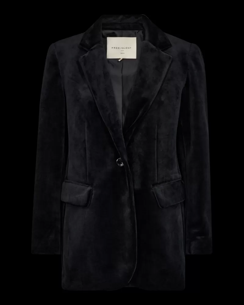 FREEQUENT Jakker | Blazere<FQVELVET - BLAZER - SORT